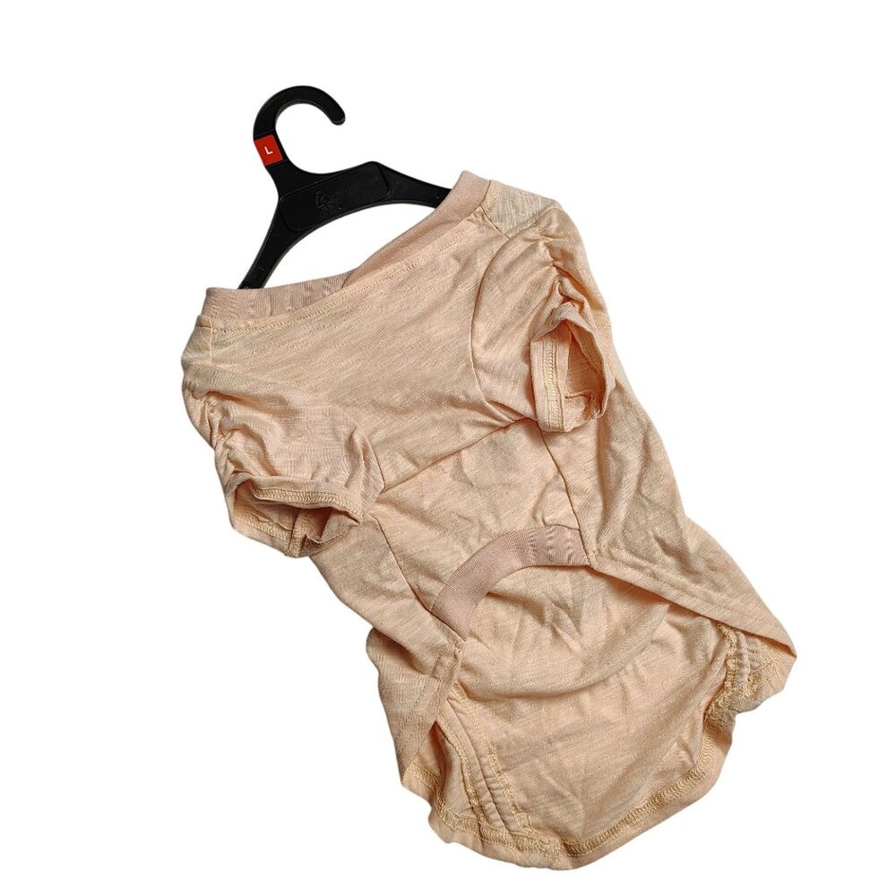 Reddy Dog Large Beige Ruched Detail Lightweight Pet T-Shirt - Picture 2 of 6